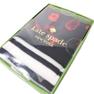 Kate Spade New York Women's Black, Red,& White 3 Pairs of Socks (Shoe Size 4-10)